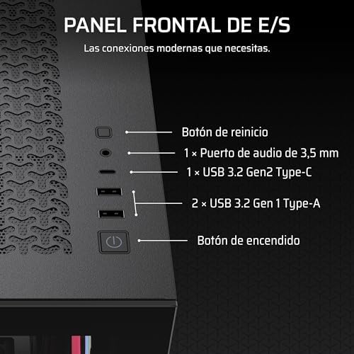 Caixa de PC 3500X LX-R RGB iCUE Link Mid-Tower com painel panorâmico de vidro – Inclui 3X LX120-R RGB e iCUE Link System Hub, pode incluir até 10 ventoinhas de 120mm – Preto