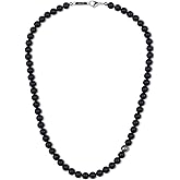 GAVU 8mm Semi-Precious Gemstone Beaded Necklace for Men, Healing Crystal Necklaces for Men