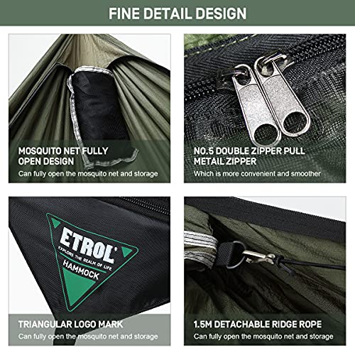 ETROL Upgraded 2 in 1 Camping Hammock with Mosquito Net Lightweight