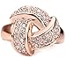 BOHG Jewelry Womens 18K Rose Gold Plated CZ Celtic Trinity Love Knot Promise Eternity Ring Wedding Band Size 8