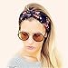 DreamLily Women's Elastic Flower Printed Turban Headwrap Knotted Soft Twisted Headband (11#)