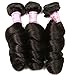 Beauty Forever Hair Brazilian Virgin Hair Loose Wave Weft 3bundles 100% Unprocessed Human Virgin Remy Hair Extensions Natural Color 95-100g/pc (16 18 20)