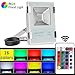 RGB LED Flood Lights, 20W RGB LED Floodlight, Waterproof Outside Landscaping Construction Spot Light, Outdoor Color Changing LED Security Light With Remote Control,Wall Washer Light