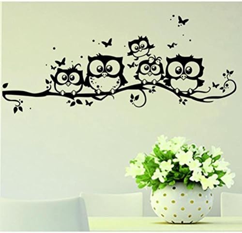 Jieyui Art Wall Decor Cartoon Owl Butterfly Vinyl Kids Room Home Decal Wall Sticker