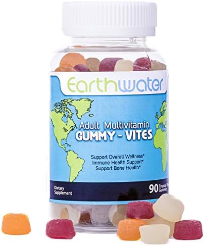 EarthWater Vegan Multivitamin - Sugar-Free Chewable Vitamins, Gluten-Free, Adult Multivitamin Gummies (90 Count)