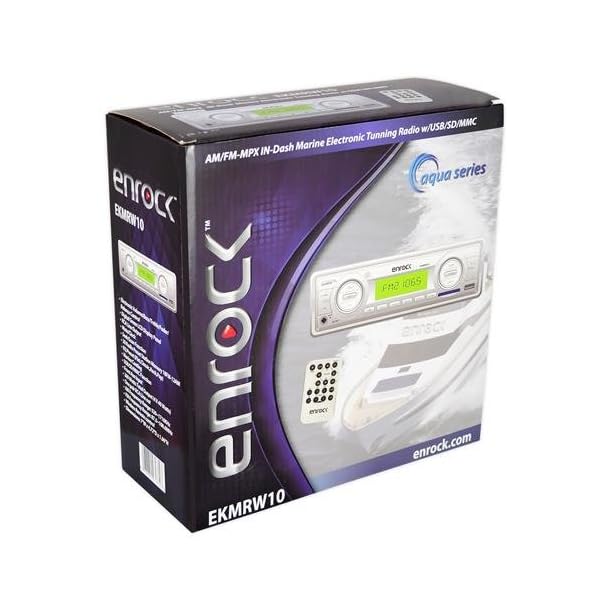 Enrock-EMC1-Marine-Audio-Boat-Cycle-ATV-Car-AMFM-Receiver-MP3-USB-Aux-Stereo-Pair-Speakers