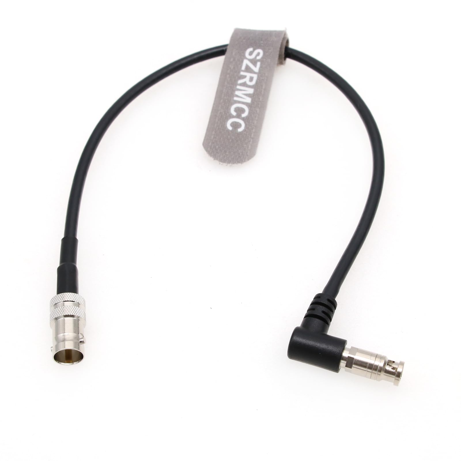 SZRMCC High Density HD Right Angle Micro BNC to Standard BNC Female 75 Ohm 12G-SDI Coaxial Cable for Blackmagic HyperDeck Shuttle Video Assist (60cm)