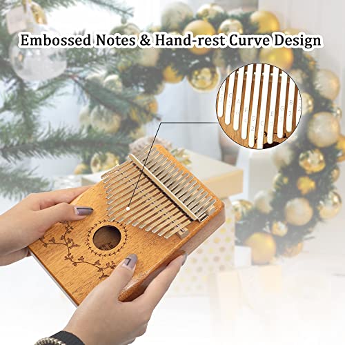Kalimba 17 Keys Thumb Piano Easy to Learn Finger Piano Portable Mbira Musical Instruments Gift for Kids Adult Beginners Birthday Valentine\'s Day