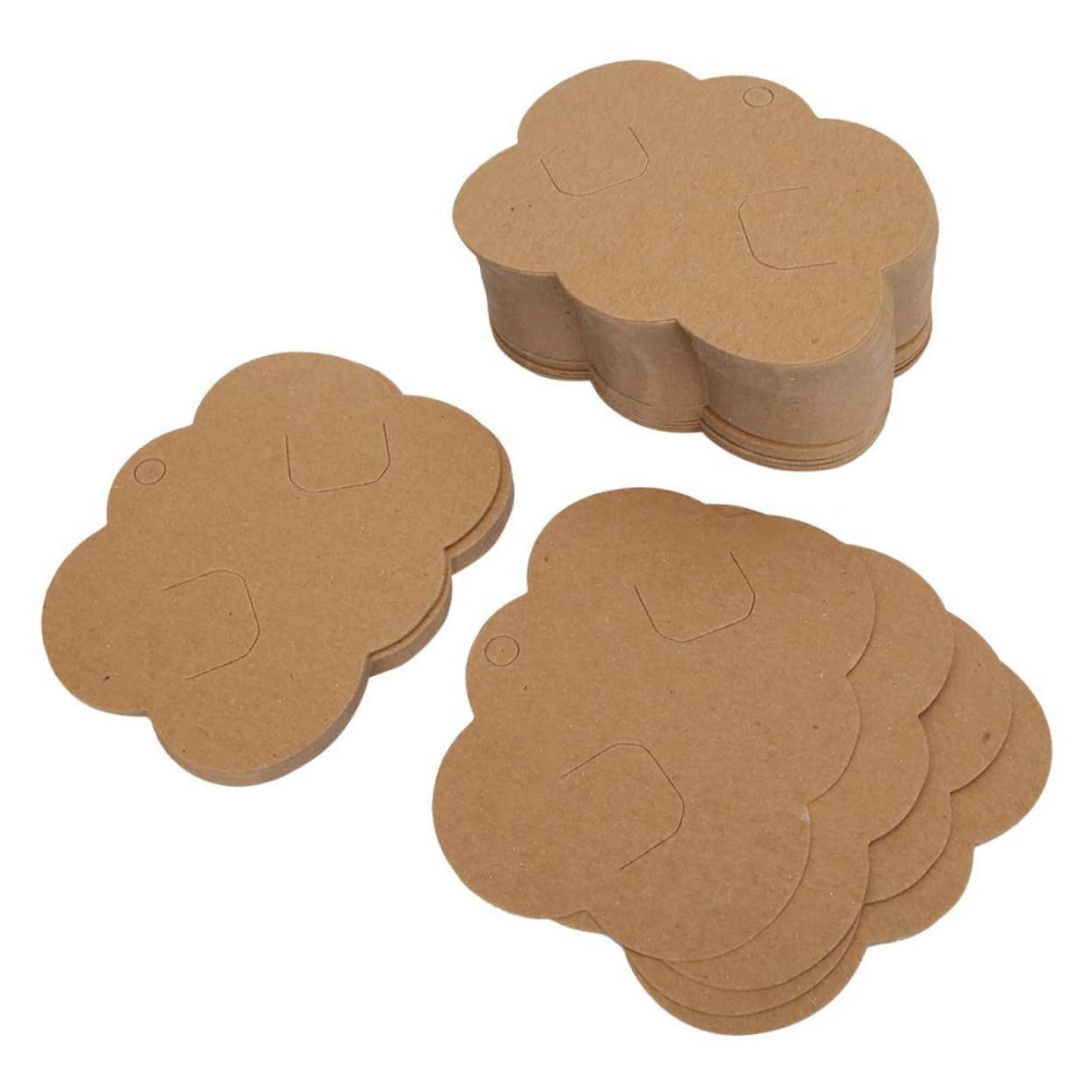 200pcs Kraft Paper Hanging Tags Decorative Jewelry Card Earring Paper Holder Brooch Display Card Jewelry Display Cards Headband Bow Earrings Necklace Display Cards Cardboard Hair