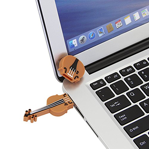 CHUYI Cute and Novelty Violin Shape 8GB USB 2.0 Flash Drive Pen Drive Memory Stick Data Storage Jump Drive Pendrive U Disk Gift (Brown)