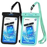 Mpow Universal Waterproof Case, IPX8 Waterproof Phone Pouch Dry Bag for iPhone X/8/8plus/7/7plus/6s/6/6s plus Samsung galaxy s8/s7 Google Pixel HTC10 (Black,Blue 2-Pack)