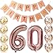 60th Birthday Decorations Party supplies-60th Birthday Balloons Rose Gold,60th Birthday Banner,Table Confetti Decorations,60th Birthday for Women,use Them as Props for Photos (Rose Gold 60)