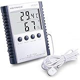 Keynice Technology HC-520 Digital Indoor/Outdoor Thermometer, Indoor Humidity Thermometer with Probe LCD Display
