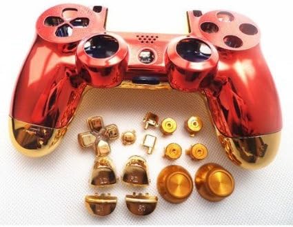 laixing High Quality # A935Â on Red + Gold Controller Shell Full Housing for PS4Â Playstation 4Â dualsho