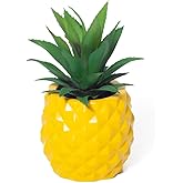 BLASCOOL Artificial Succulent Potted Pineapple Decor - Fake Pineapple Home Office Kitchen Table Decoration (Yellow)