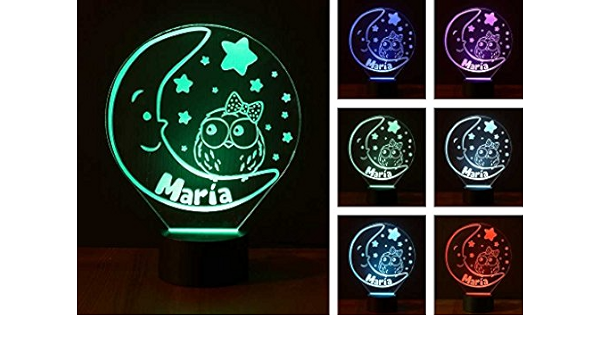 LUNA, lámpara infantil PERSONALIZADA con nombre, iluminación ...