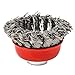HOYIN 2-1/2Inch Wire Cup Brush, 0.020In Stainless Steel ,Twist Knotted ,5/8inch-11UNC for Angle Grinders