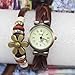 Domire Quartz Stylish Weave WRAP Around Leather Bracelet Lady Woman Wrist Watch