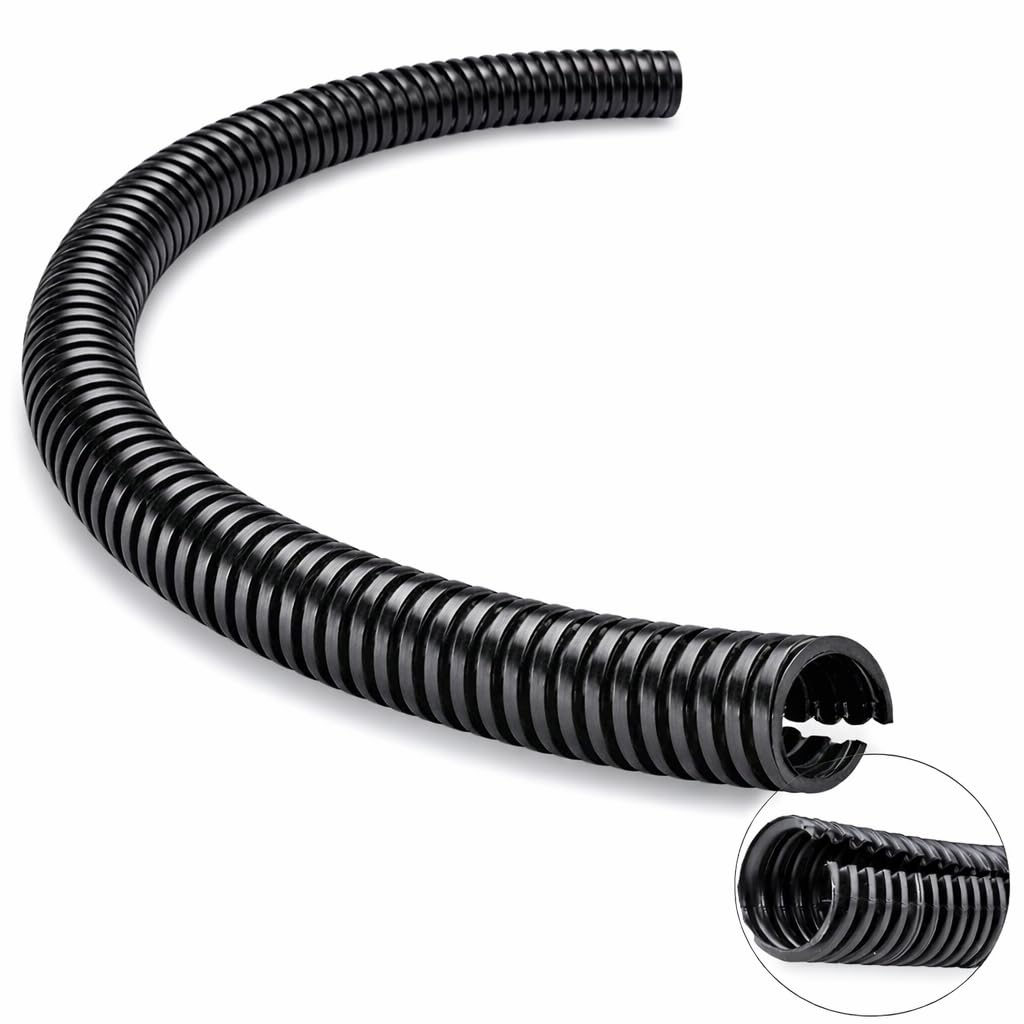 BMF DIRECT Corrugated Wire Tube Cable Protection Pipe Split Flexible Car Tubing/Trunking (Inner Ø4.5mm, 5 Metres)