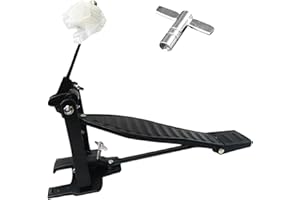 TACHIUWA Bass Drum Pedal Professional Aluminum Alloy Portable Single Foot Kick Kick Drum Pedal for Performance Electronic Drums, Black