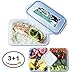 Lunch Container, Smart Bento Lunch Box, Reusable Food Container Portion Control Food Organizer with 2 Compartments and One Sauce Container with Lid, for Work and School for Men, Women, Boys, Girls