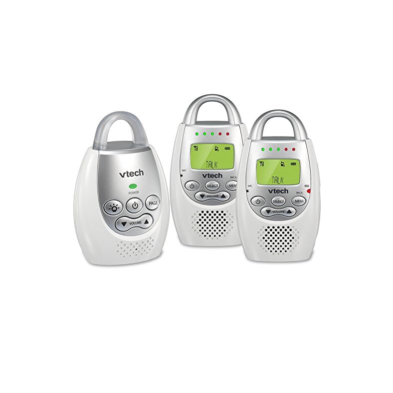 VTech DM221-2 Audio Baby Monitor with up to 1,000 ft of Range, Vibrating Sound-Alert, Talk Back Intercom, Night Light…