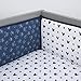 Disney Mickey Mouse Hello World 4 Piece Nursery Crib Bumper, Navy, White