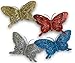 Butterfly Clip-On Decorations - Set of 12 Butterflies - Party Decorations - Craft Accessory - 4 Colors Blue Silver Red Gold - Each Measures 5 1/2
