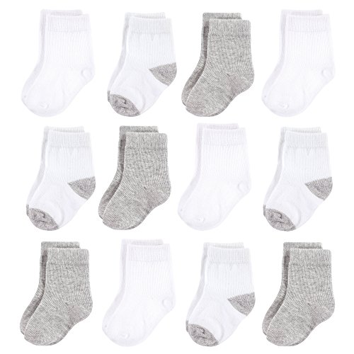 Hudson Baby Baby Girls' Cotton Rich Newborn and Terry Socks