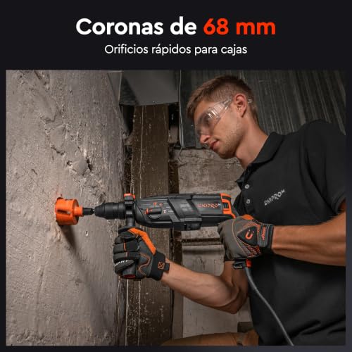 Dnipro-M SDS-Plus 880W Drill Hammer with Quick Change Chuck 2-13 mm, 3 Working Modes, 2.8J, 4850 ipm, 1150 rpm, Drilling up to 26 mm in Concrete, Case RH-100Q