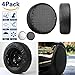 Viefin Set of 4 Wheel Tire Covers for RV, Trailer, Truck, Camper, Motorhome, Van, Auto Car,PEVA Fabric, Waterproof Sun Rain Snow Protectors(PEVA-Black,Fit 27