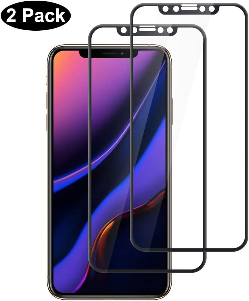 Compatible For iPhone 11 Pro Max Screen Protector/iPhone XS MAX Screen protector, Full Coverage No Bubble Tempered Glass Screen Protector For iPhone 11 pro Max/iPhone XS Max 6.5 inch[2-Packs]