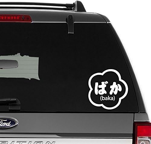 JDM Kanji Baka Stupid Dumb Vinyl Decal Sticker For Wall Decor, Windows, Laptop, Car, Truck, Motorcycle, Vehicles (Size-6 inch/15 cm Tall) - (Matte BLACK Color)
