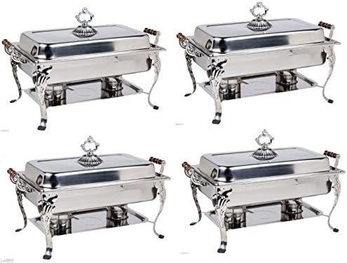 4 PACK 8QT CLASSIC Chafer Rectangular Chafing Dish Bonus $20 MFR Rebate Catering Buffet Food Tray