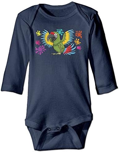 Baby Bodysuit Macaw Parrot Birds Wildlife One Piece Baby Long Sleeve Neborn Jumpsuit 6 M Navy