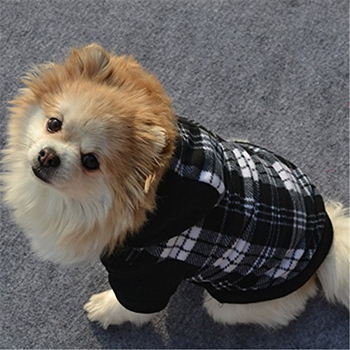WEUIE Clearance Sale! Puppy Clothes Dog Pet Clothes Hoodie Warm Fleece Puppy Coat Apparel (M, Black) - Thumbnail 2