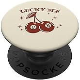 Funny Retro Vintage Cherries 8 Ball PopSockets Adhesive PopGrip