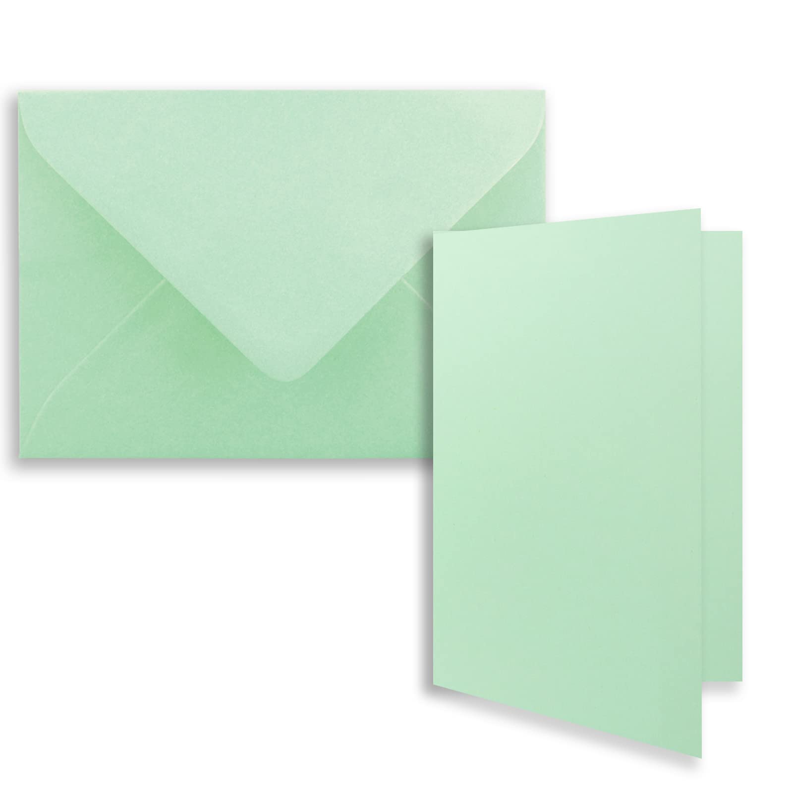 25x DIN B6 folding card set with envelopes in mint - 120 x 170 mm - ideal for invitation cards, wedding, baptism, communion, confirmation - Brand: FarbenFroh