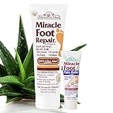 Miracle of Aloe Miracle Foot Repair Cream with 60% UltraAloe 8 oz tube plus Miracle Foot Pain Relief with 60% UltraAloe 1 oz tube
