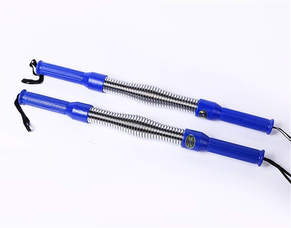 BIANJESUS Chest Expander Springs Men Women Kid Power Twister Shoulder Heavy Duty Arms Exercises Upper Body Training Forearm Exerciser Device Fitness Steel Home Stick Rod Electroplated,Blue,40Kg