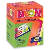 Neon Adhesive Bandages, Assorted Colors, 3/4