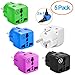 European Plug Adapter by Yubi Power 2 in 1 Universal Travel Adapter with 2 Universal Outlets - 5 Pack - Combo - Shucko Type E / F for France, Germany, Spain, Sweden, Turkey, Ukraine and More!