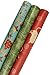 K-Kraft Vintage Prints Christmas Kraft Wrapping Paper Sets - 112.5 Square feet per Set (Mistletoe-Reindeer-SodaShoppe)