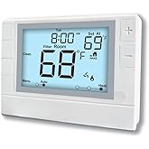 Programmable Thermostat, Thermostat for Home HVAC Systems,Multi-Stage, 2 Heat/2 Cool, White Backlight