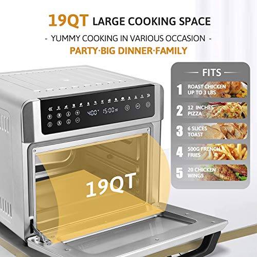 Gevi Air Fryer Toaster Oven, Convection Roaster with Rotisserie