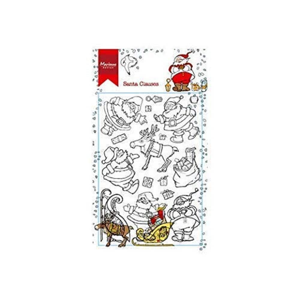 Marianne Design Hetty's Santa Clauses Clear Stamp Set, Synthetic Material, 18.6 x 11 x 0.4 cm