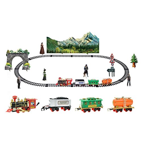 Aurorax Kids Toy - Remote Control Conveyance Car Electric Steam Smoke RC Train Set Model Toy Gift Toy Educational Toy Toddler Infant Intelligence Toys Boys Girls Best Gift (A)
