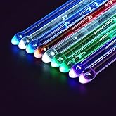 Rechargeable 15 Color Changing LED Light Up Drum Sticks With Storage Bag, Glow In The Dark Drumsticks, Drummer Gifts Glow Pla