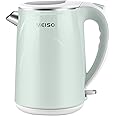 MEISON Electric Kettle, 1.7 L Double Wall Food Grade Stainless Steel Interior Water Boiler, Coffee Pot & Tea Kettle, Auto Shu