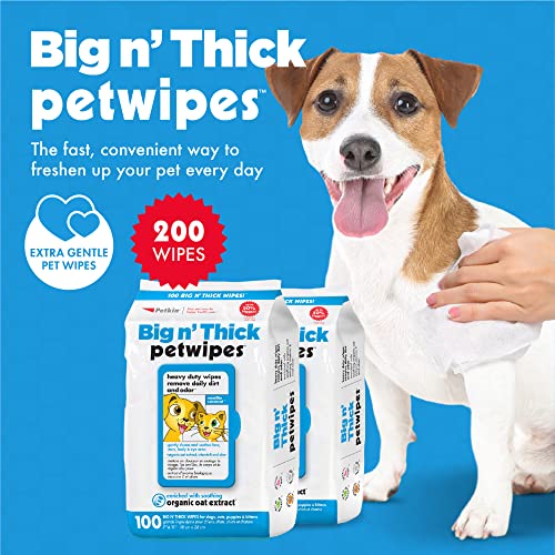 Petkin Pet Wipes for Dogs and Cats, 200 Wipes Large Pet Wipes for